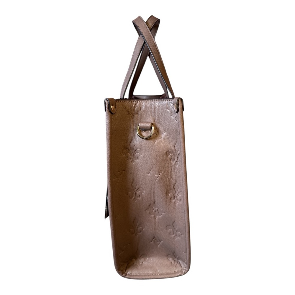 Adrienne Vittadini Taupe Leather Tote with Gold Hardware - Picture 5 of 14